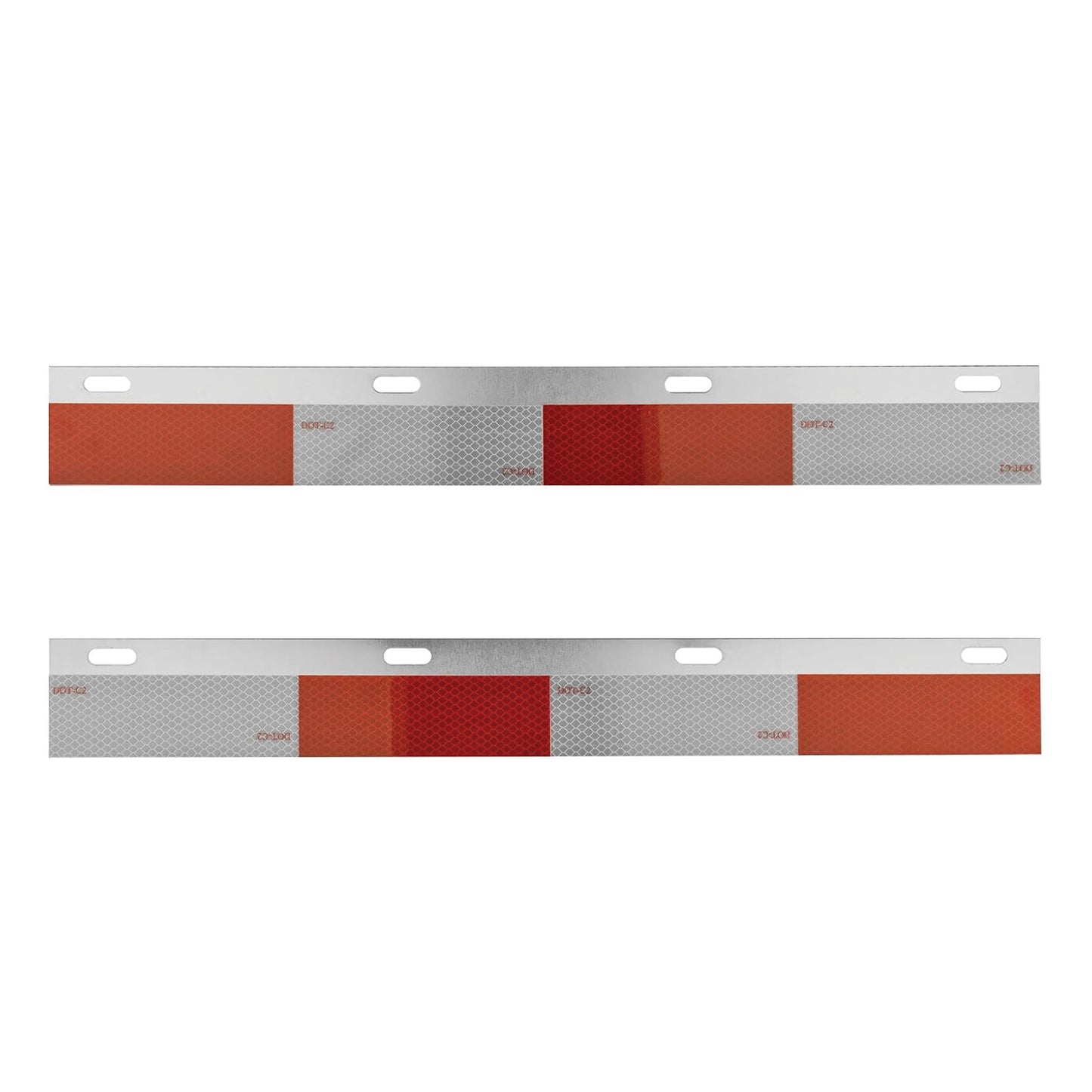Aluminum Semi Truck Mud Flap Reflective Strips Kit with DOT-2 Certified Reflective Strips Semi Trucks (2-Pack)